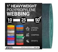 Strapworks Heavyweight Polypropylene Webbing - Heavy Duty Poly Strapping for Outdoor DIY Gear Repair, 1 Inch x 50 Yards - Forest Green