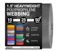 Strapworks Heavyweight Polypropylene Webbing - Heavy Duty Poly Strapping for Outdoor DIY Gear Repair, 1.5 Inch x 50 Yards, Charcoal
