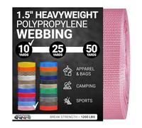 Strapworks Heavyweight Polypropylene Webbing - Heavy Duty Poly Strapping for Outdoor DIY Gear Repair, 1.5 Inch x 10 Yards, Pink