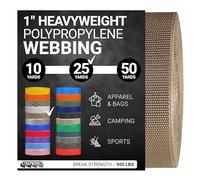 Strapworks Heavyweight Polypropylene Webbing - Heavy Duty Poly Strapping for Outdoor DIY Gear Repair, 1 Inch x 25 Yards - Tan