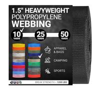 Strapworks Heavyweight Polypropylene Webbing - Heavy Duty Poly Strapping for Outdoor DIY Gear Repair, 1.5 Inch x 10 Yards, Black