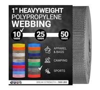 Strapworks Heavyweight Polypropylene Webbing - Heavy Duty Poly Strapping for Outdoor DIY Gear Repair, 1 Inch x 10 Yards - Charcoal