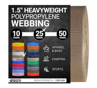 Strapworks Heavyweight Polypropylene Webbing - Heavy Duty Poly Strapping for Outdoor DIY Gear Repair, 1.5 Inch x 25 Yards, Tan