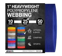 Strapworks Heavyweight Polypropylene Webbing - Heavy Duty Poly Strapping for Outdoor DIY Gear Repair, 1 Inch x 25 Yards - Navy Blue