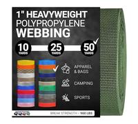 Strapworks Heavyweight Polypropylene Webbing - Heavy Duty Poly Strapping for Outdoor DIY Gear Repair, 1 Inch x 50 Yards - Olive Drab