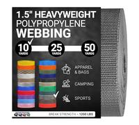 Strapworks Heavyweight Polypropylene Webbing - Heavy Duty Poly Strapping for Outdoor DIY Gear Repair, 1.5 Inch x 10 Yards, Charcoal