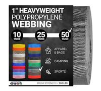 Strapworks Heavyweight Polypropylene Webbing - Heavy Duty Poly Strapping for Outdoor DIY Gear Repair, 1 Inch x 50 Yards - Charcoal