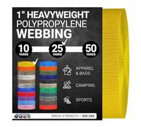 Strapworks Heavyweight Polypropylene Webbing - Heavy Duty Poly Strapping for Outdoor DIY Gear Repair, 1 Inch x 25 Yards - Yellow