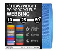 Strapworks Heavyweight Polypropylene Webbing - Heavy Duty Poly Strapping for Outdoor DIY Gear Repair, 1 Inch x 50 Yards - Powder Blue