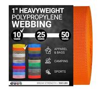 Strapworks Heavyweight Polypropylene Webbing - Heavy Duty Poly Strapping for Outdoor DIY Gear Repair, 1 Inch x 10 Yards - Yellow Gold