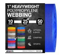 Strapworks Heavyweight Polypropylene Webbing - Heavy Duty Poly Strapping for Outdoor DIY Gear Repair, 1 Inch x 25 Yards - Royal Blue