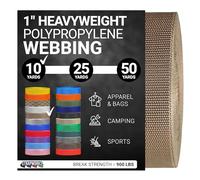 Strapworks Heavyweight Polypropylene Webbing - Heavy Duty Poly Strapping for Outdoor DIY Gear Repair, 1 Inch x 10 Yards - Tan