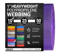 Strapworks Heavyweight Polypropylene Webbing - Heavy Duty Poly Strapping for Outdoor DIY Gear Repair, 1 Inch x 10 Yards - Purple