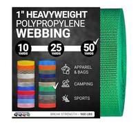 Strapworks Heavyweight Polypropylene Webbing - Heavy Duty Poly Strapping for Outdoor DIY Gear Repair, 1 Inch x 50 Yards - Kelly Green