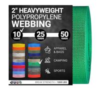 Strapworks Heavyweight Polypropylene Webbing - Heavy Duty Poly Strapping for Outdoor DIY Gear Repair, 2 Inch x 10 Yards - Kelly Green