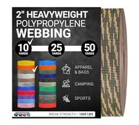 Strapworks Heavyweight Polypropylene Webbing - Heavy Duty Poly Strapping for Outdoor DIY Gear Repair, 2 Inch x 10 Yards - Woodland Camo