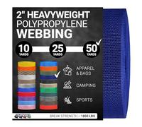 Strapworks Heavyweight Polypropylene Webbing - Heavy Duty Poly Strapping for Outdoor DIY Gear Repair, 2 Inch x 50 Yards - Navy Blue