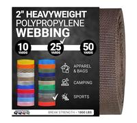 Strapworks Heavyweight Polypropylene Webbing - Heavy Duty Poly Strapping for Outdoor DIY Gear Repair, 2 Inch x 25 Yards - Brown