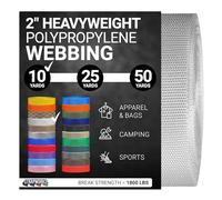 Strapworks Heavyweight Polypropylene Webbing - Heavy Duty Poly Strapping for Outdoor DIY Gear Repair, 2 Inch x 10 Yards - White