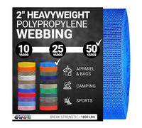 Strapworks Heavyweight Polypropylene Webbing - Heavy Duty Poly Strapping for Outdoor DIY Gear Repair, 2 Inch x 50 Yards - Pacific Blue