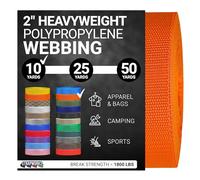 Strapworks Heavyweight Polypropylene Webbing - Heavy Duty Poly Strapping for Outdoor DIY Gear Repair, 2 Inch x 10 Yards - Orange
