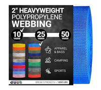 Strapworks Heavyweight Polypropylene Webbing - Heavy Duty Poly Strapping for Outdoor DIY Gear Repair, 2 Inch x 10 Yards - Pacific Blue