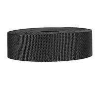 Strapworks Lightweight Polypropylene Webbing - Poly Strapping for Outdoor DIY Gear Repair, Pet Collars, Crafts - 1.5 Inch x 25 Yards - Black