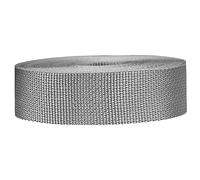 Strapworks Lightweight Polypropylene Webbing - Poly Strapping for Outdoor DIY Gear Repair, Pet Collars, Crafts - 1.5 Inch x 25 Yards - Silver Gray