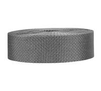Strapworks Lightweight Polypropylene Webbing - Poly Strapping for Outdoor DIY Gear Repair, Pet Collars, Crafts - 1.5 Inch x 25 Yards - Charcoal
