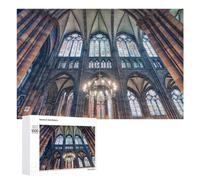 Strasbourg Cathedral Wooden Picture Puzzle for Adults, 1000 PCS