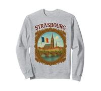 Strasbourg France City Travel Bridge Vintage Victorian Frame Sweatshirt