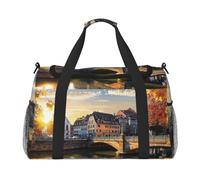 Strasbourg Sundown Print Womens Sports Bags Travel Bag -Duffel Bags for Men,Small Medium Weekender Overnight Bags for Women,Sport Gym Bag