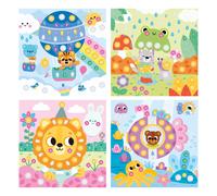 Janod - My Arts & Crafts - From 3 Years - Large Strass - 4 Boards - Children's Creative Leisure Kit - Fine Motor Skills and Concentration - J09145