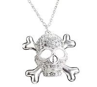 Strass Skull Necklaces Halloween Jewellery for Fancy Dress Costumes Accessories Accessory