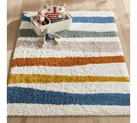 Strat Striped Organic Cotton Child's Rug Multi-Coloured