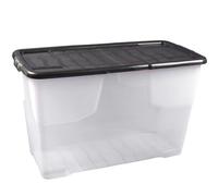 Strata 100L Curve Box with Lid- Clear/Black Lid