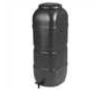 100L Black Slimline Space Saver Water Butt Complete Kit