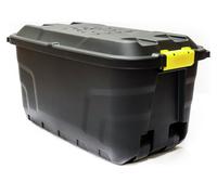 Strata 110L Heavy Duty Wheeled Plastic Storage Trunk - Black