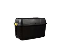 Strata 175 Litre Heavy Duty Trunk On Wheels Black Yellow Clip Handle (3 Boxes)