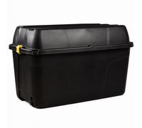 Strata 175L Heavy Duty Plastic Storage Box With Wheels And Waterproof Lid - Black