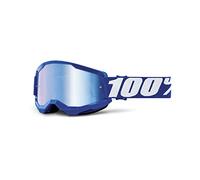100% STRATA 2 MOTOCROSS MX BIKE MTB GOGGLES BLUE CLEAR / BLUE MIRROR LENS