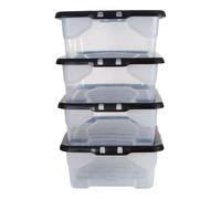 Strata 30L Curve Box with Lid PROMO SET 4-Clear/Black Lid