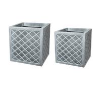 Strata 39Cm And 32Cm Lazio Planters Gn696-Pew-St Grey Planters