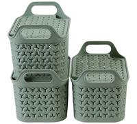 Strata 3x4L Small Urban Storage Basket With Lid - Sage Green