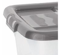 Strata 4 x 65 Litres Curve Plastic Stackable Storage Box & Lid with clip-on lids