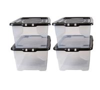 Strata 42L Curve Box with Lid PROMO SET 4-Clear/Black Lid