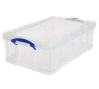 Strata 50L Smart Box Storage Box - Clear/black Handles / Pack Of 2 /free Next Day Delivery