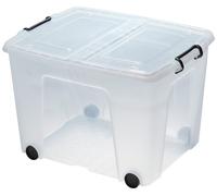 Strata 75L Wheeled Smart Box With Lid Storage Box - Clear