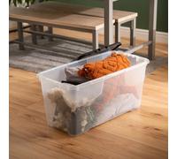 Strata 80L Curve Box with Lid-Clear/Black Lid