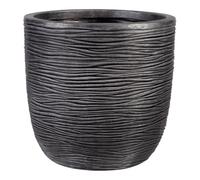 Strata Amalfi Round Planter Extra Large - Durable Outdoor Plant Pot for Garden & Patio - Elegant Weather-Resistant Decorative Flower Pot, Pewter, 34 cm